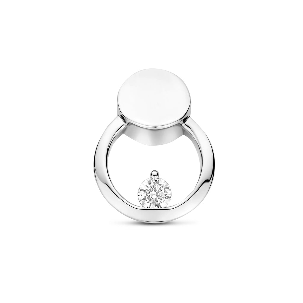 Anhänger Zirkonia poliert/matt 17 mm Silber rhodiniert