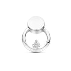 Anhänger Zirkonia poliert/matt 17 mm Silber rhodiniert