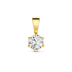 Anhänger Zirkonia 12 mm 14K Gelbgold