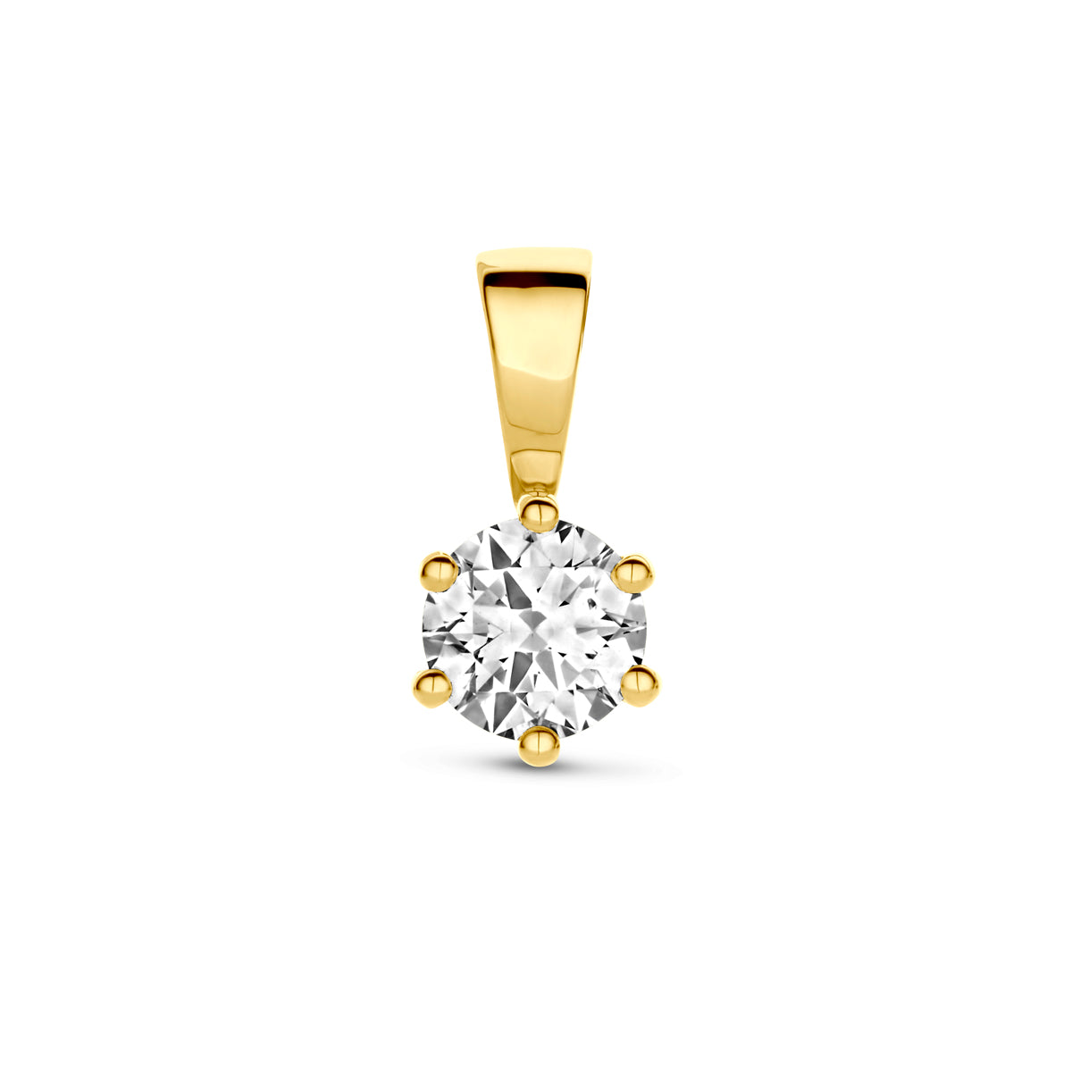 Anhänger Zirkonia 12 mm 14K Gelbgold