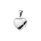 Medaillon Herz Gravur 19 mm Silber rhodiniert