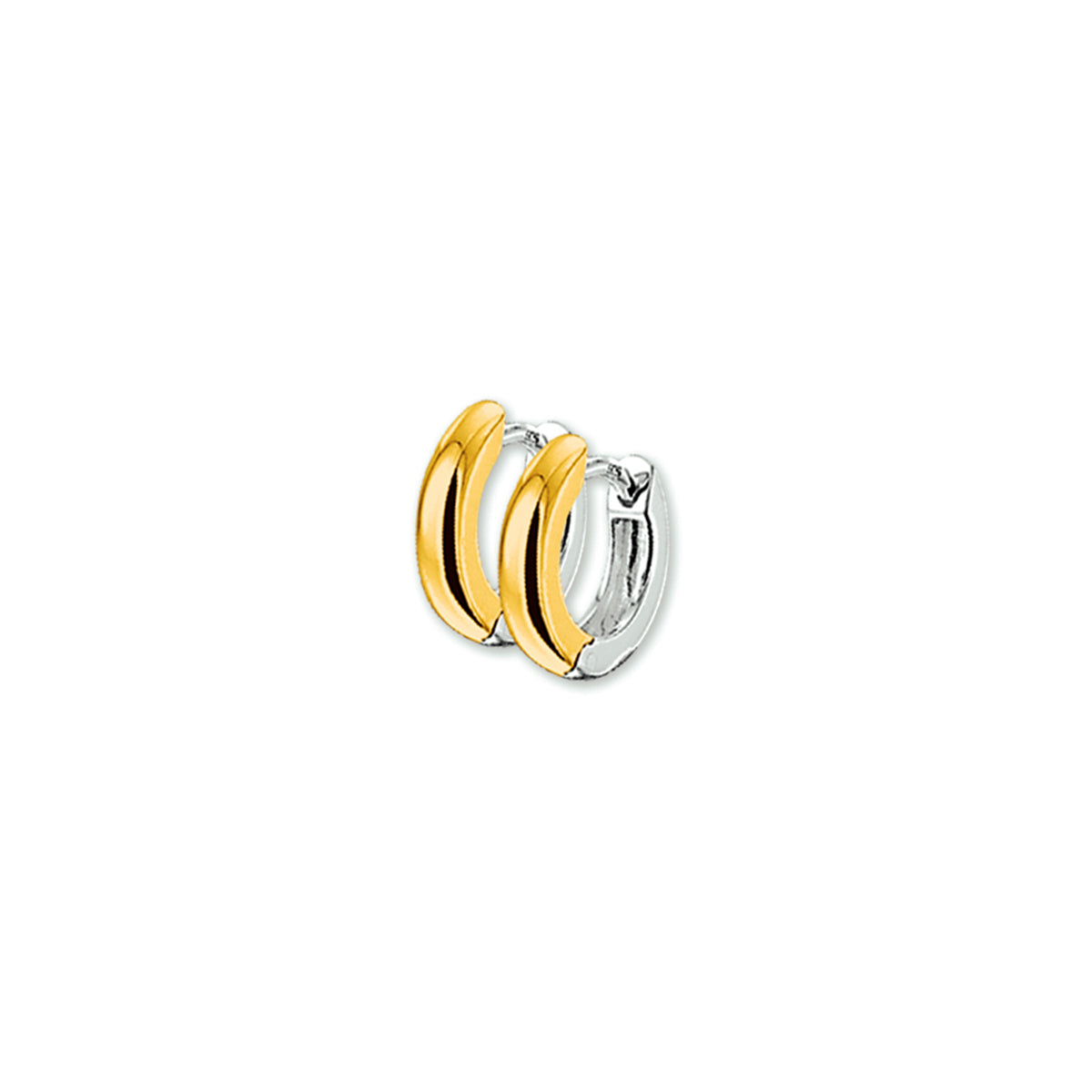 klapoorringen 3,0 mm bol 14K bicolor goud geel/wit - bol