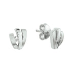 Ohrstecker Zirkonia Poly/Silber matt rhodiniert