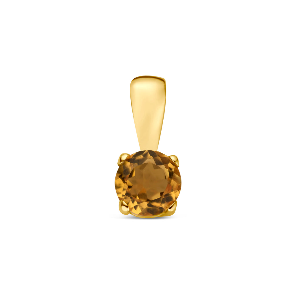 hanger citrien 9 mm 14K geelgoud - rond