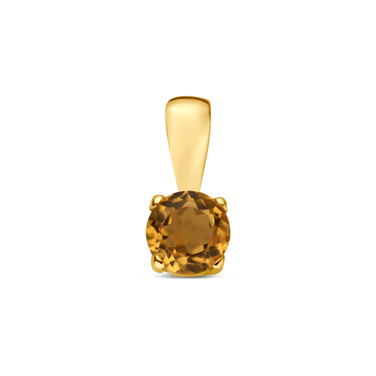 hanger citrien 9 mm 14K geelgoud - rond