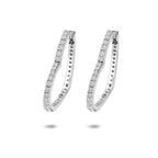 oorringen hart zirkonia 25 mm zilver gerhodineerd