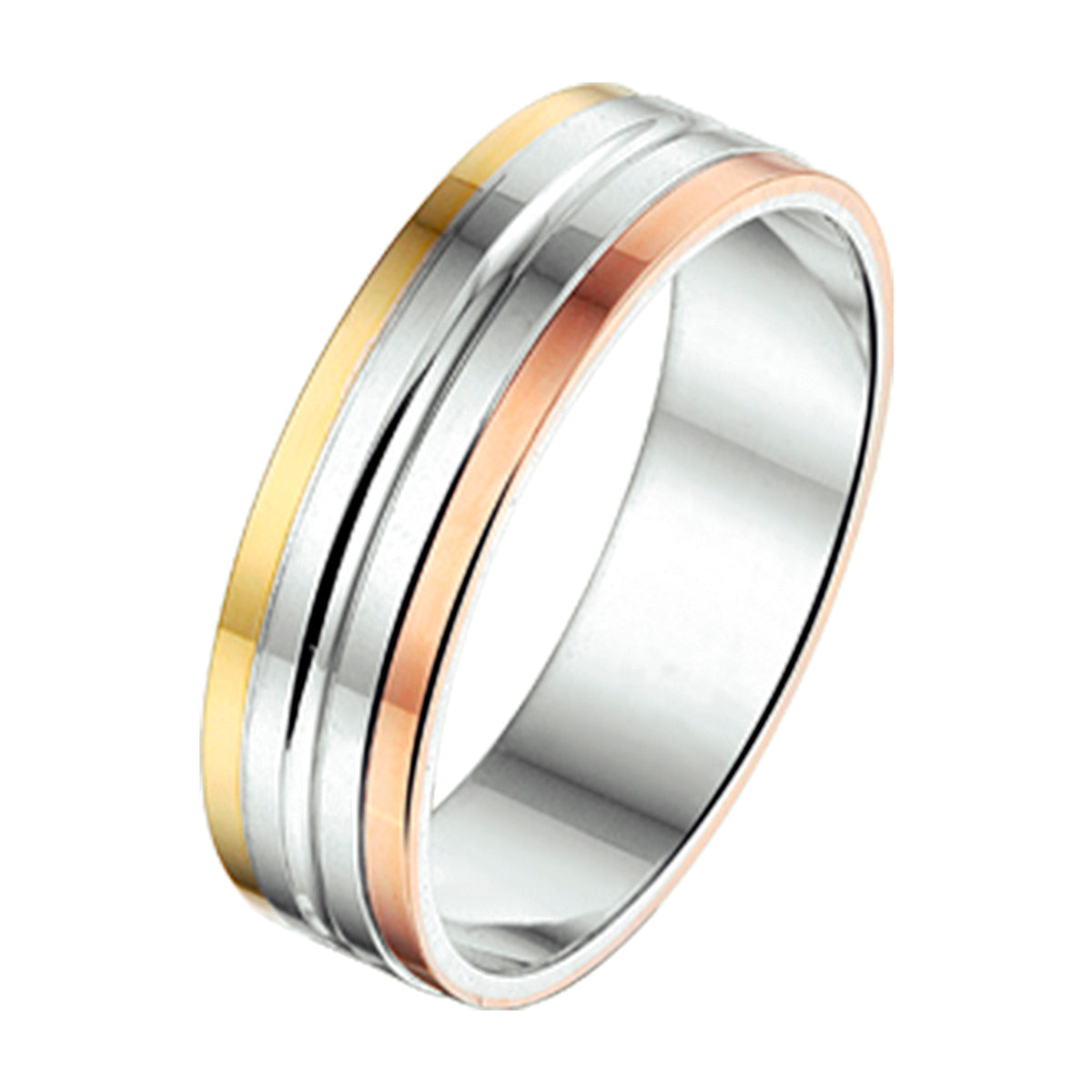 ring 5 mm zonder steen goud met zilver