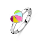 ring emaille hart zilver gerhodineerd