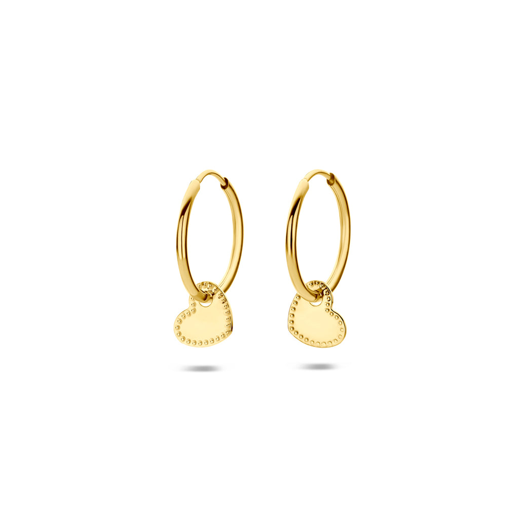 oorringen hartje 14 mm 14K geelgoud