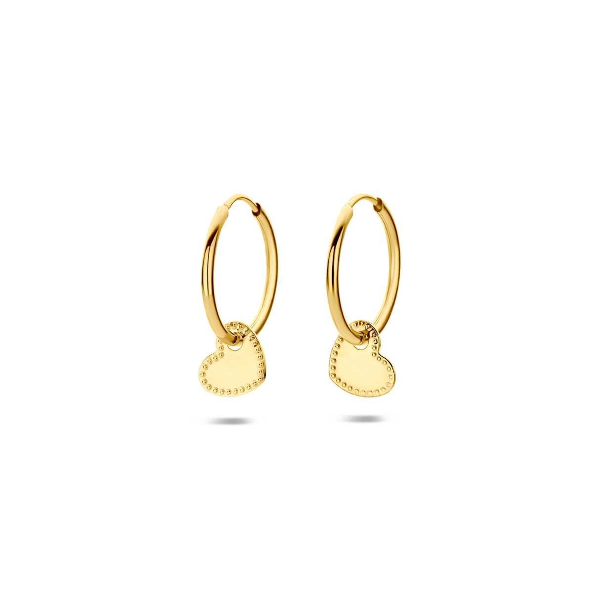oorringen hartje 14 mm 14K geelgoud