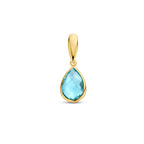 hanger blauw topaas 12,5 mm 14K geelgoud