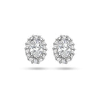 oorknoppen zirkonia halo zilver gerhodineerd
