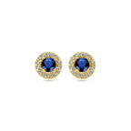 Ohrstecker Saphir und Zirkonia 14K Gelbgold