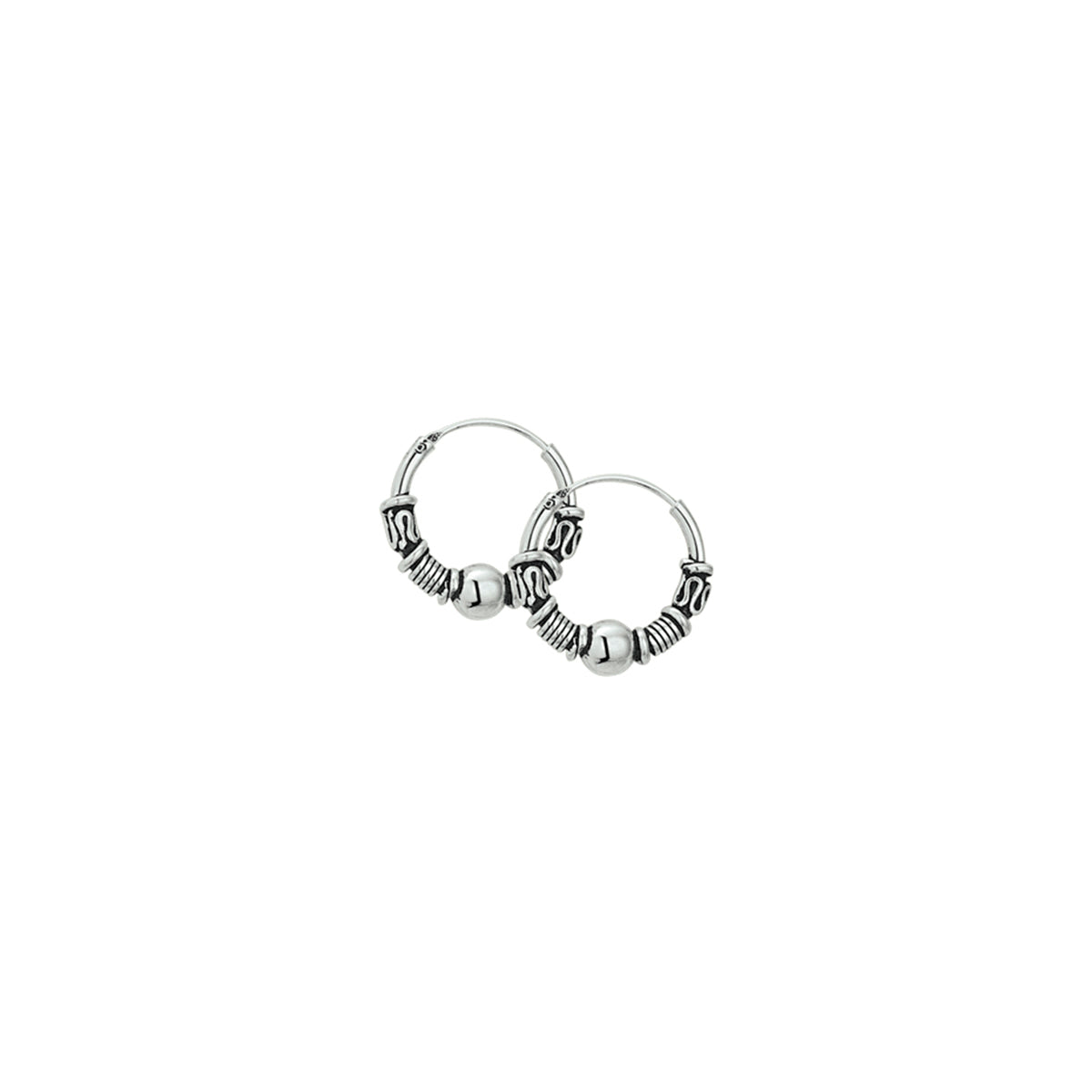 Ohrringe Oxi Bali Silber oxidiert