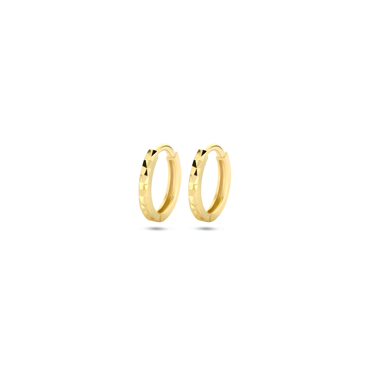 9k klapoorringen gediamanteerd 10,3 mm 9K geel