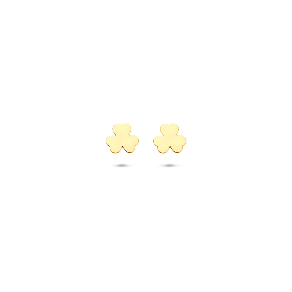 Ohrstecker Kleeblatt 5 mm 14K Gelbgold