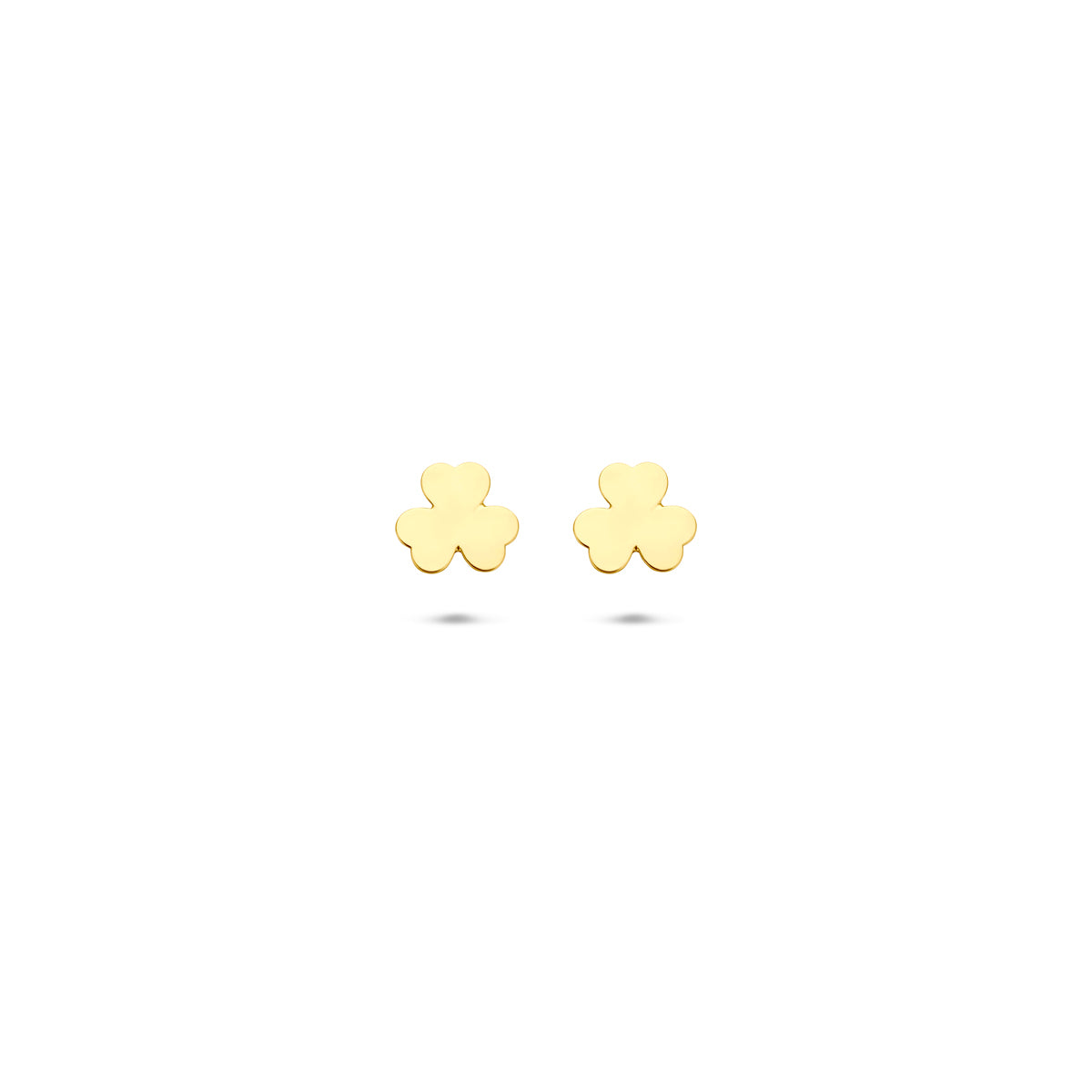 Ohrstecker Kleeblatt 5 mm 14K Gelbgold