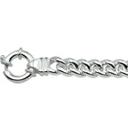 Armband Panzerkette 7 mm 19 cm mit großem Federringverschluss Silber weiß