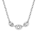 collier koffieboon 4,3 mm 41 + 4 cm zilver gerhodineerd