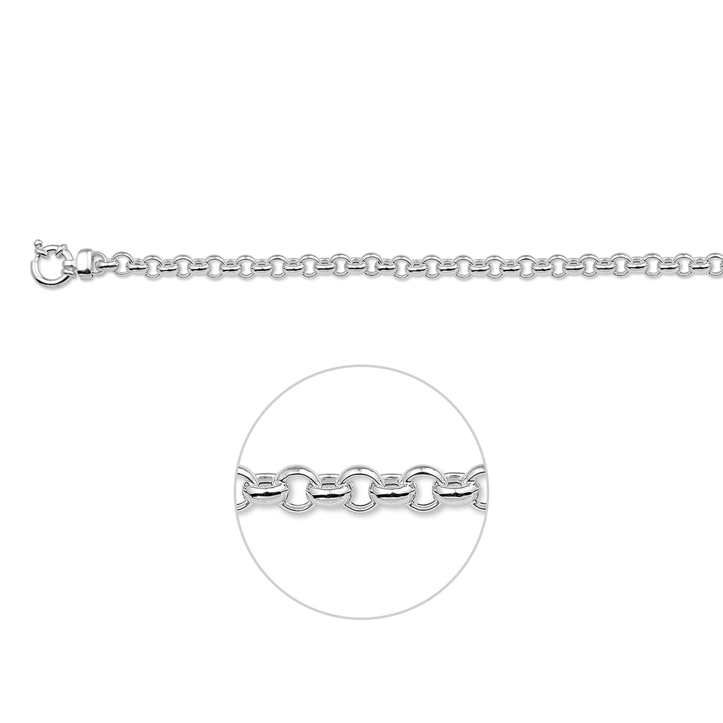 Jasseron-Kette 5,5 mm mit großem Federringverschluss Silber weiß