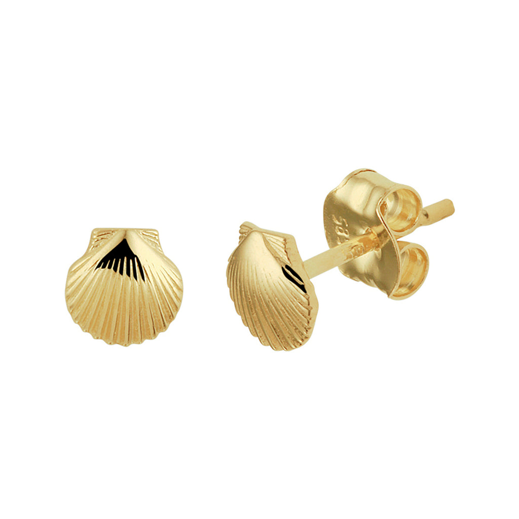 Muschel-Ohrstecker aus 14-karätigem Gelbgold