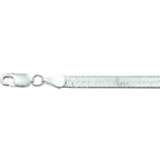 Halskette flach 4,5 mm Silber weiß