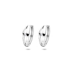 Klappohrringe Labor-Diamant 0.06ct (2x 0.03ct) F VS 14 mm rhodiniertes Silber