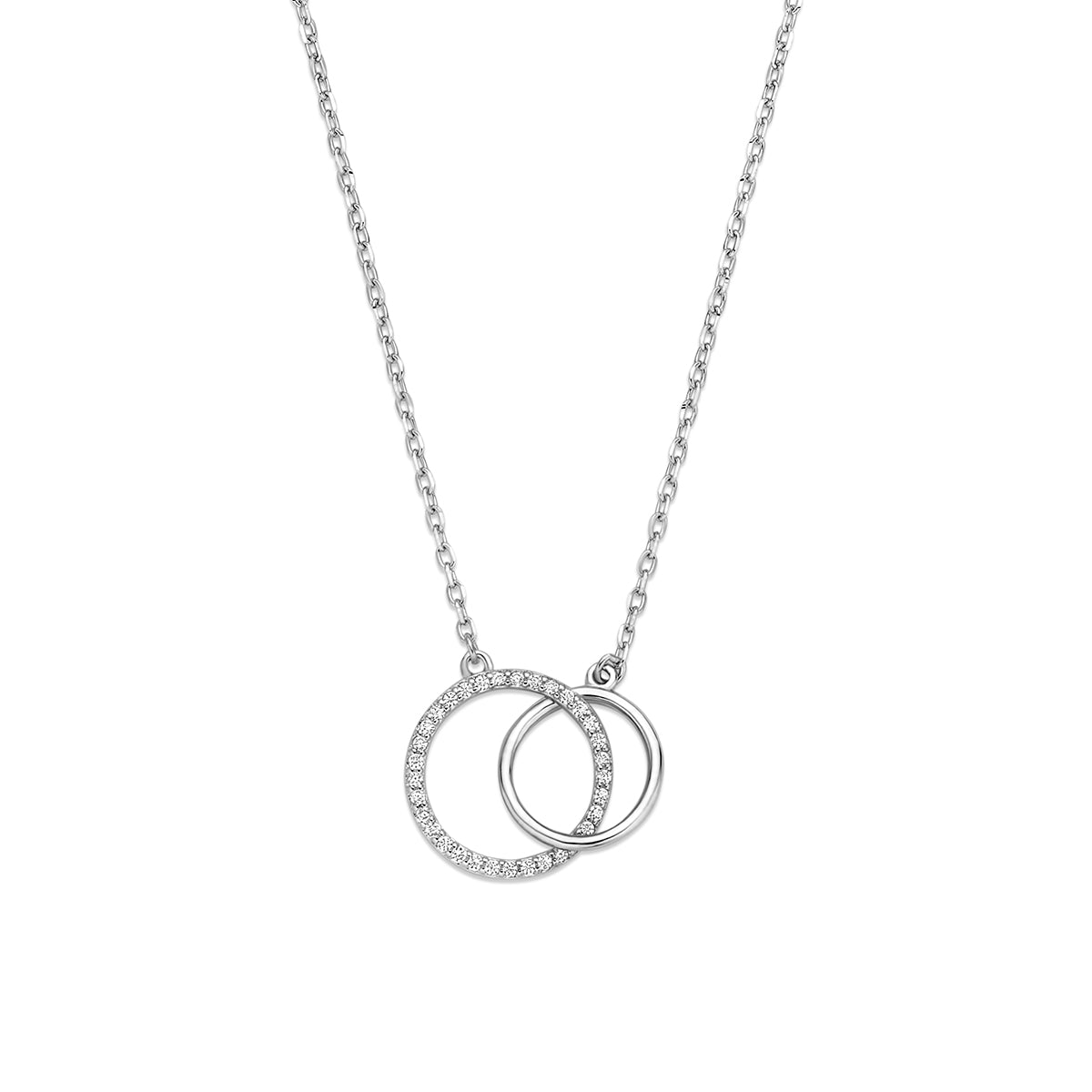 Zirkonia-Halskette 41 - 43 - 45 cm Silber rhodiniert