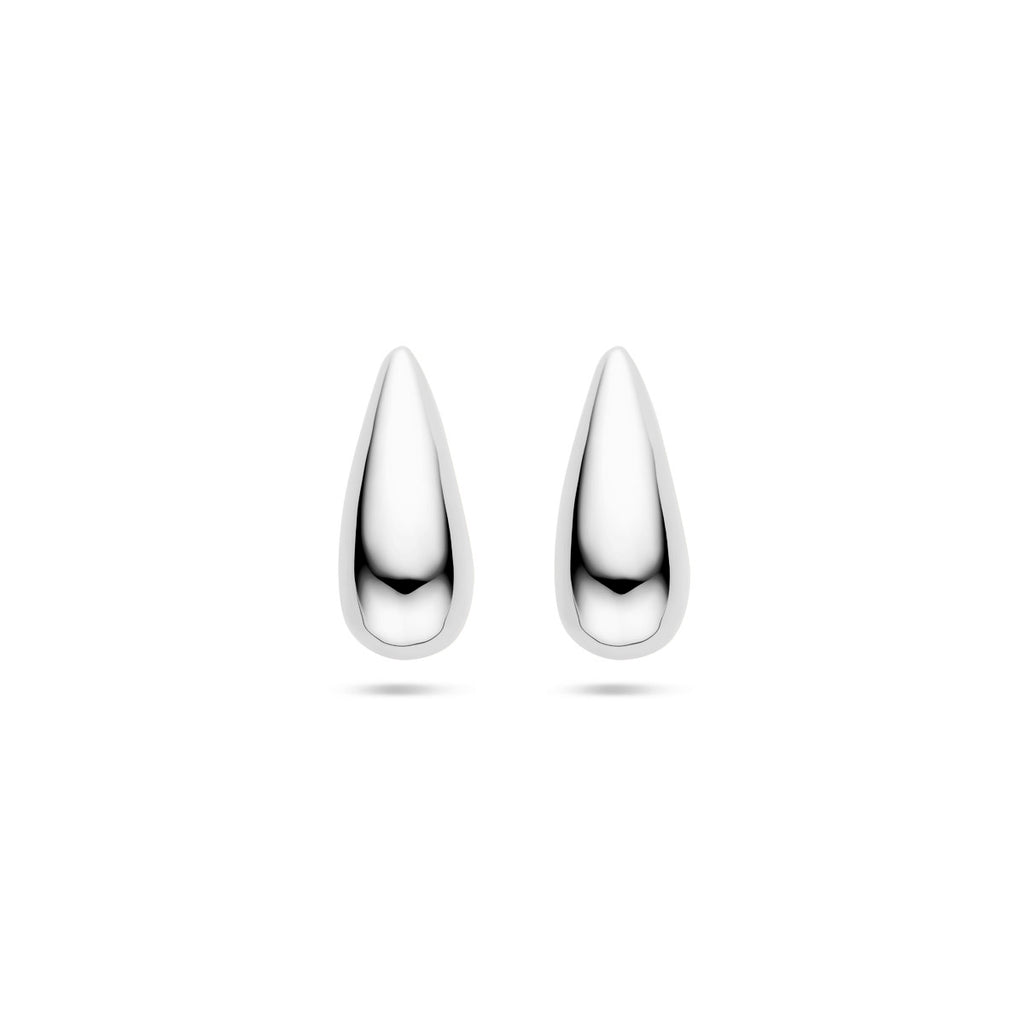Ohrstecker Tropfen 25 mm rhodiniertes Silber
