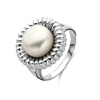 Ring Perle Silber rhodiniert