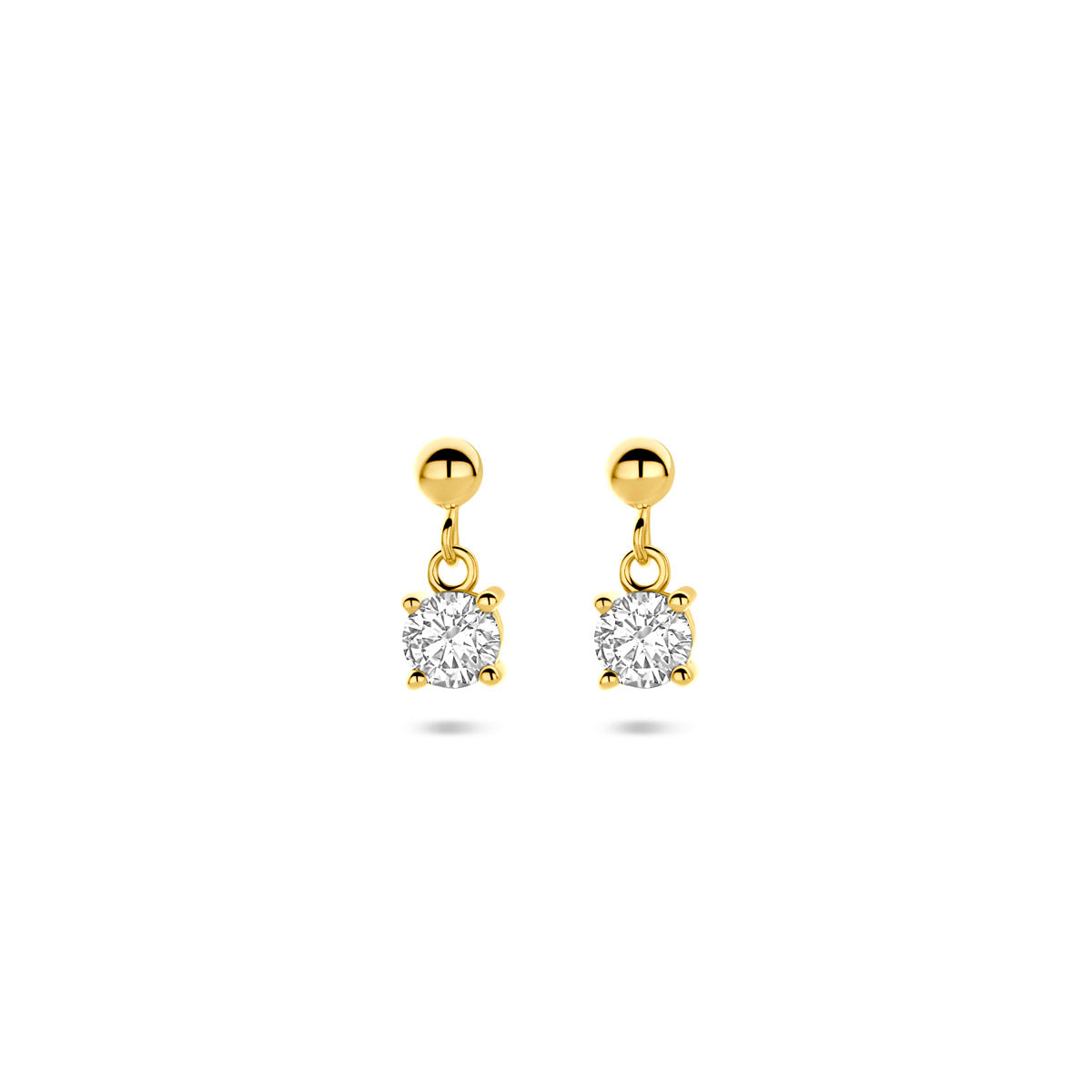Ohrhänger Zirkonia 11 mm 1 Mikron Silber vergoldet (gelb)