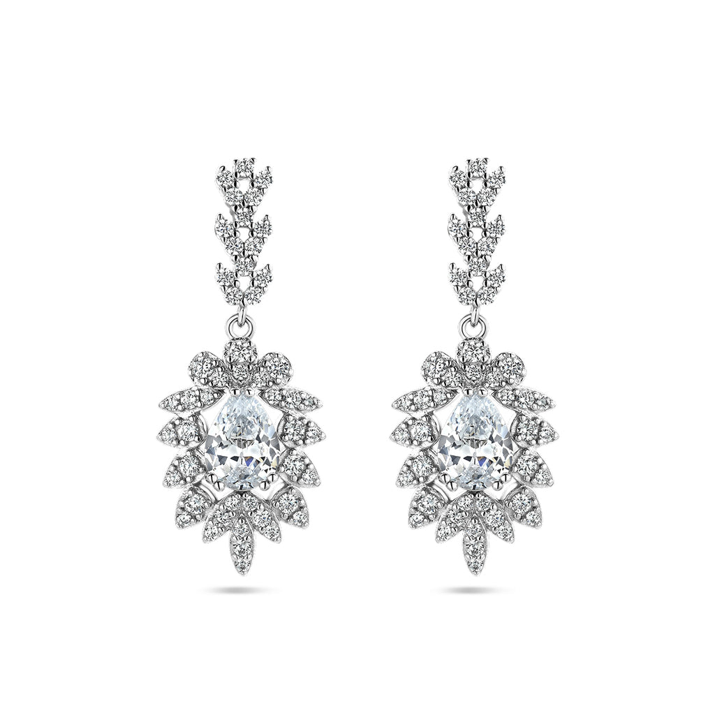 oorhangers zirkonia zilver gerhodineerd