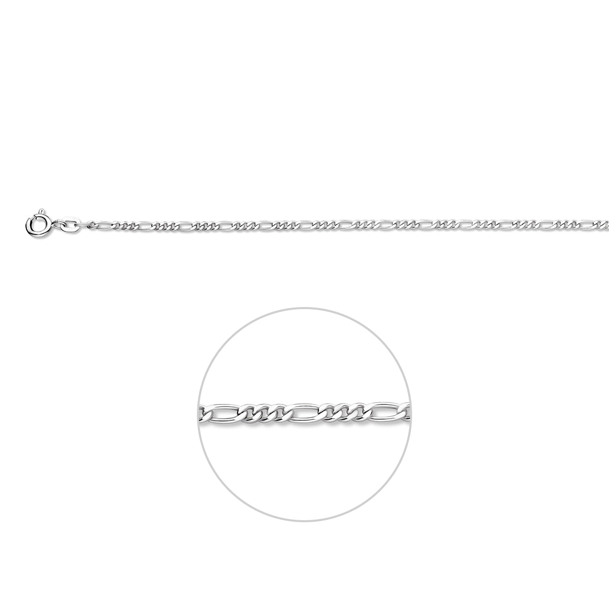 Figaro 2,2 mm Silber Weiß