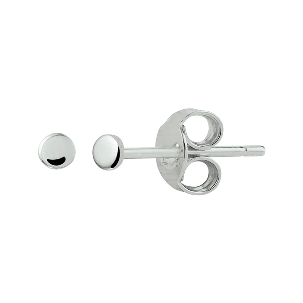 Ohrstecker rund Silber rhodiniert