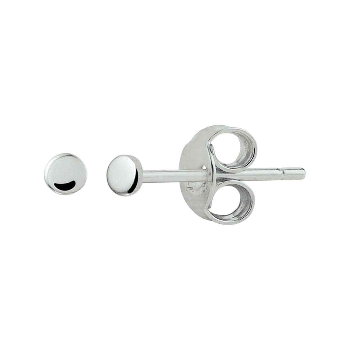 Ohrstecker rund Silber rhodiniert
