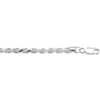 armband koord gediamanteerd 3,2 mm 19 cm zilver gerhodineerd