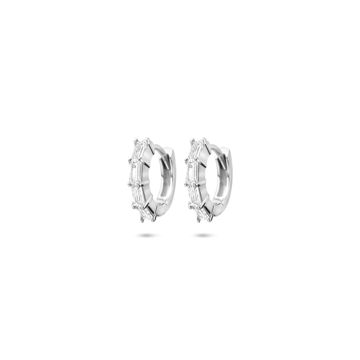 klapoorringen zirkonia 11.5 mm zilver gerhodineerd