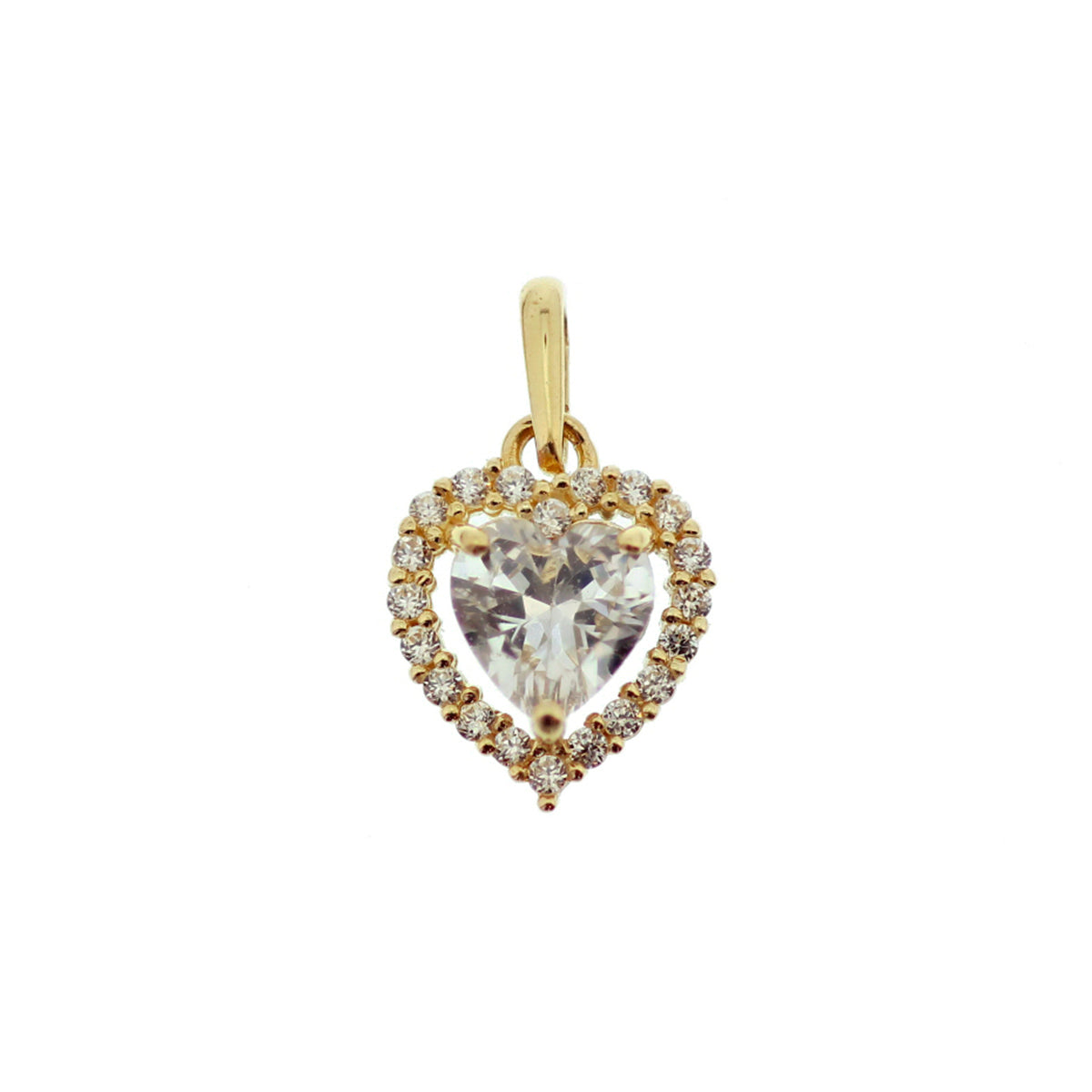 Anhänger Herz Zirkonia 14K Gelbgold