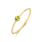 Ring mit Geburtsstein Peridot, 14. August, Gelbgold