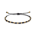 armband bolletjes 13 - 26 cm 14K goud met rubber/nylon/leer - bol