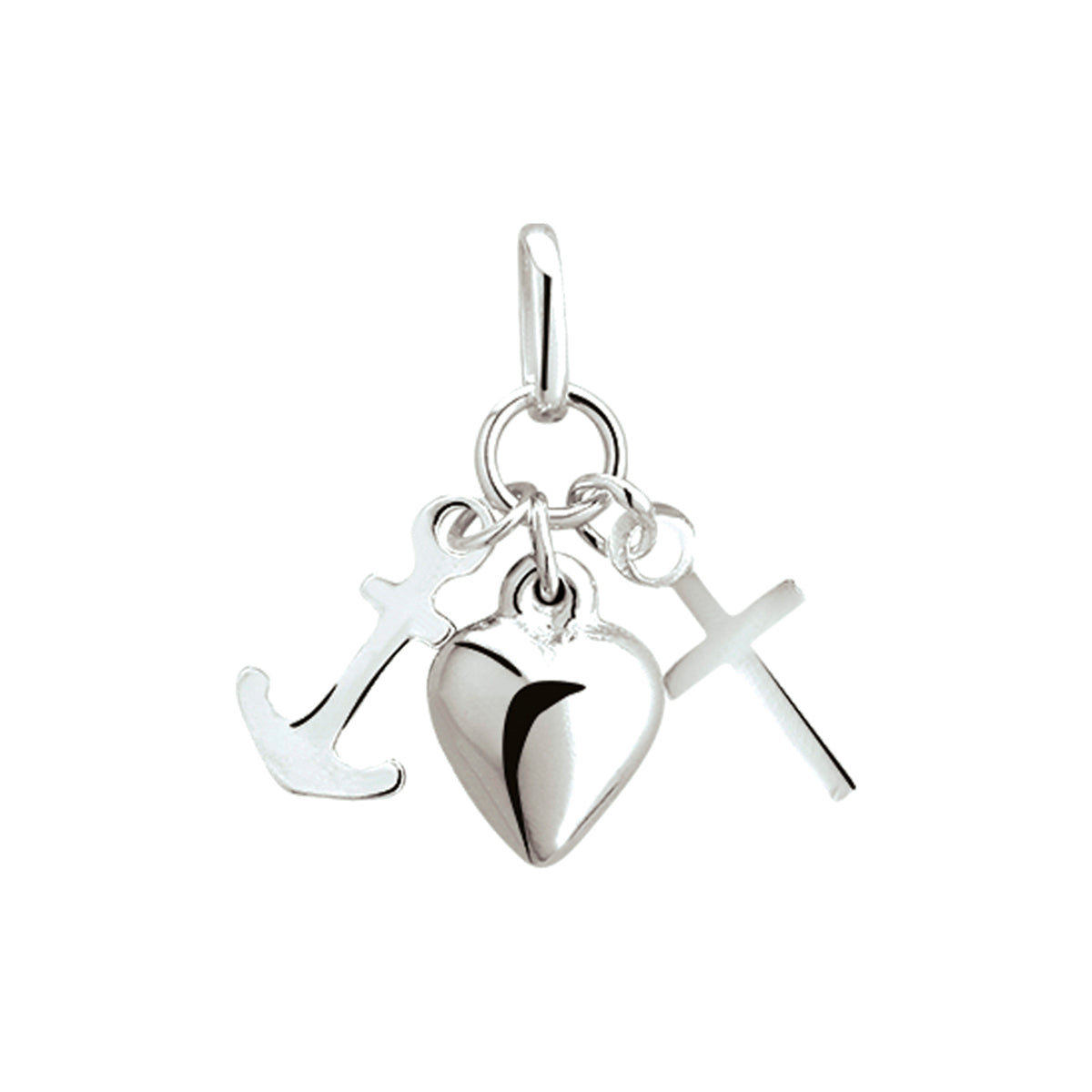 hanger geloof, hoop en liefde zilver wit