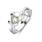 Ring Perle Silber rhodiniert