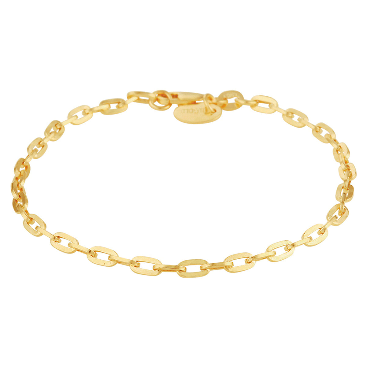 Armband Anker 3,0 mm 19 cm Silgold (Gelb mit Silberkern)