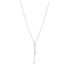 y-collier zirkonia 41 + 4 cm zilver gerhodineerd