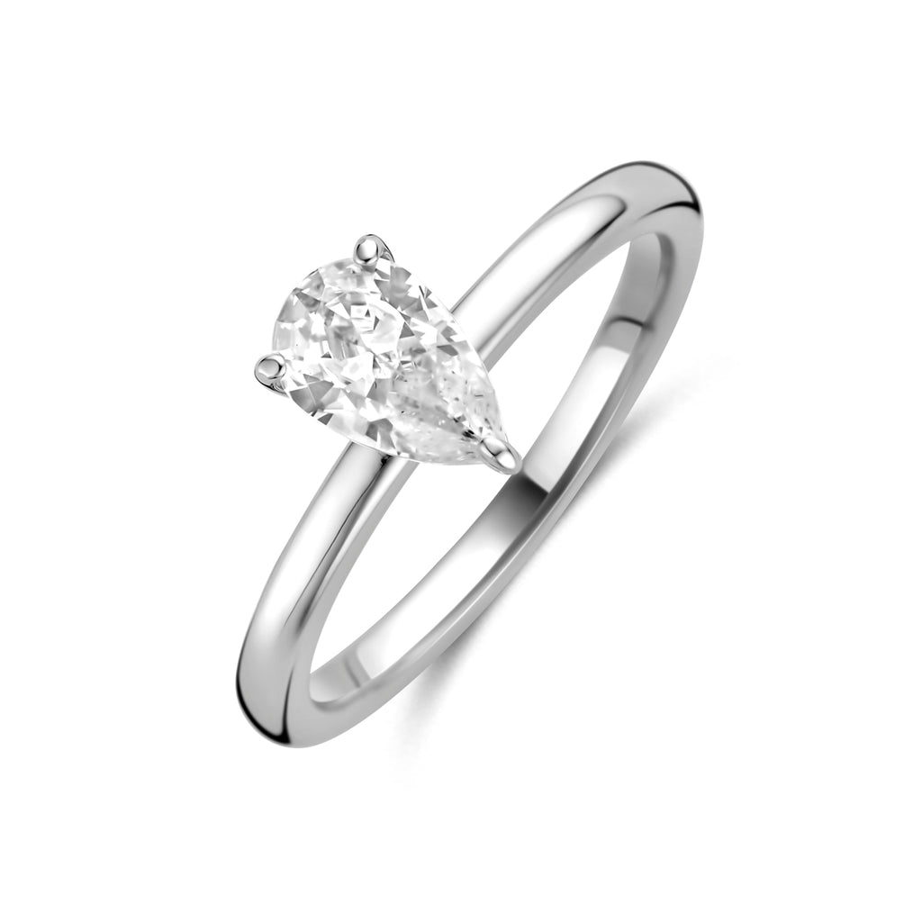 Ring Zirkonia Silber rhodiniert