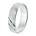 Ring A307 – 5 mm – 0,02 ct H SI Silber rhodiniert