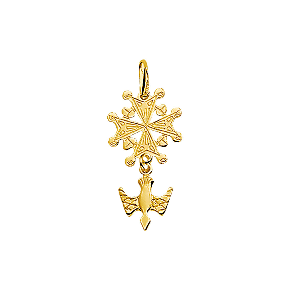 Anhänger Hugenottenkreuz 29 mm 14K Gelbgold