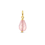 hanger roze kwarts 15 mm 14K geelgoud