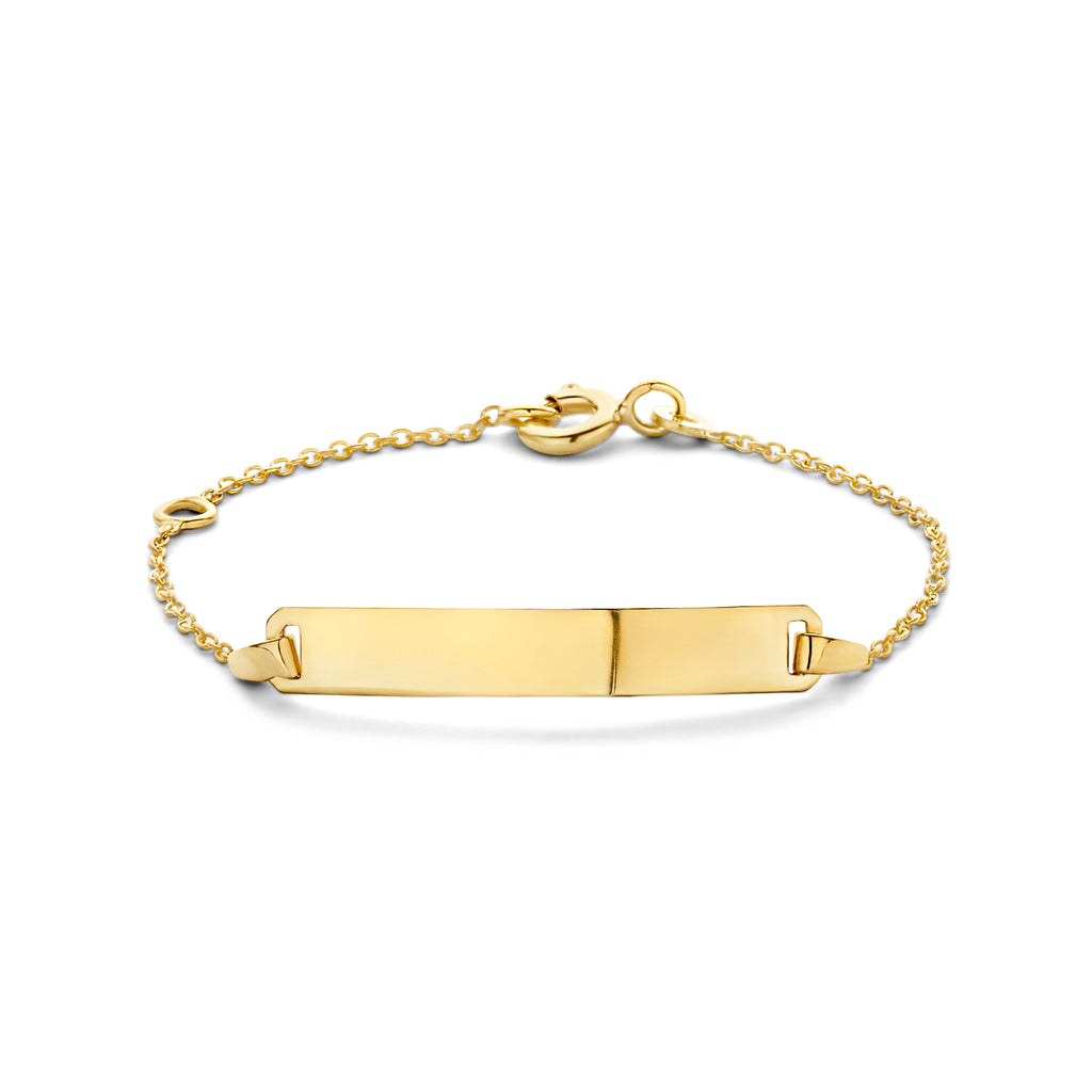 9k graveerarmband plaat 4,0 mm 9K geel