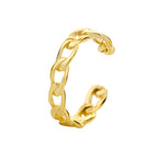 earcuff schakel 13 mm zilver verguld (geel)